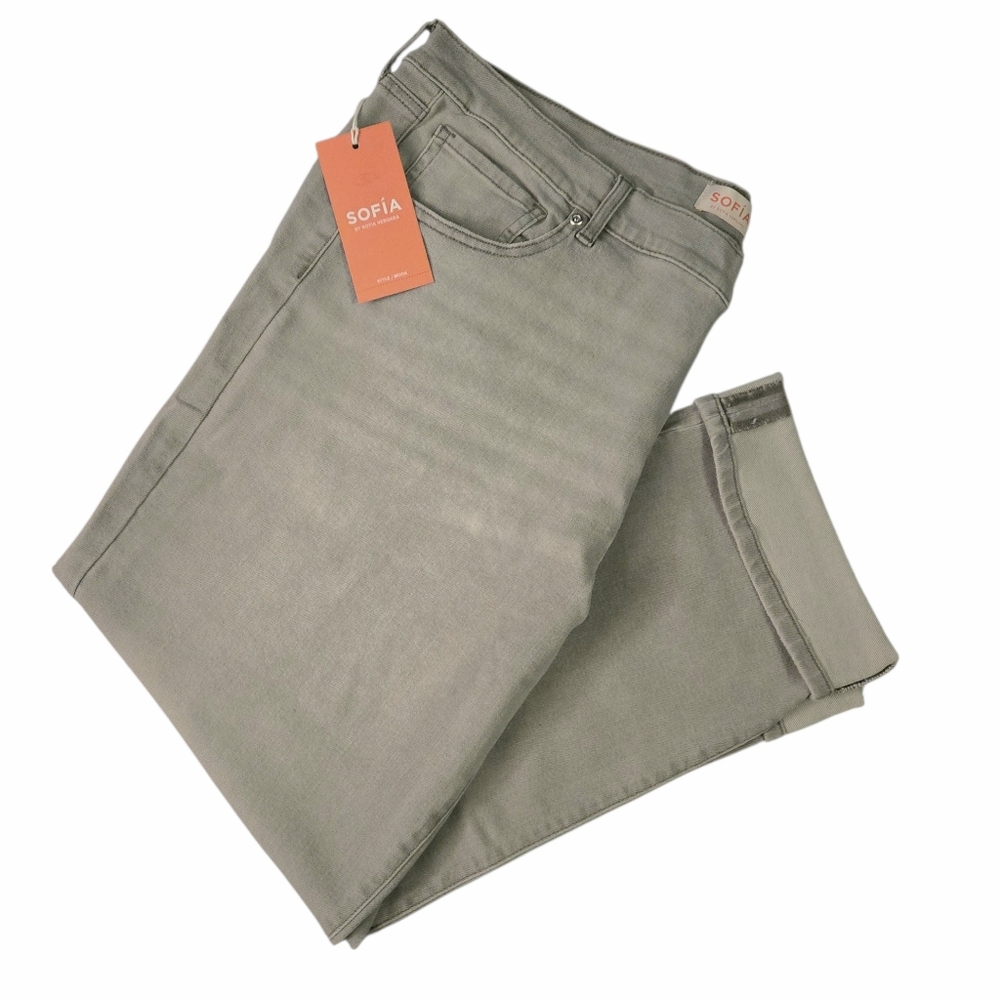 Cropped Jeans Gray Ankle Beatrix Boyfriend By Sofia Vergara 20 1x 2x π€ NWT - Picture 6 of 11